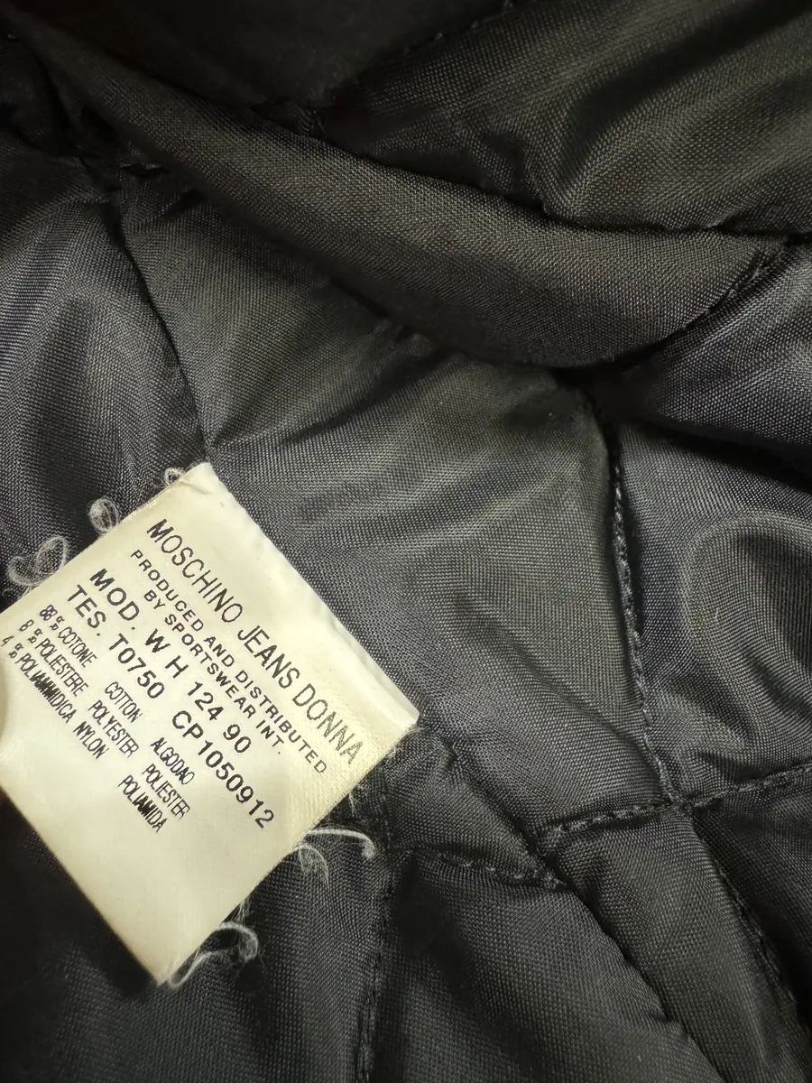 2000s Moschino Astro Fur Biker Faded Denim Jacket - Image 7