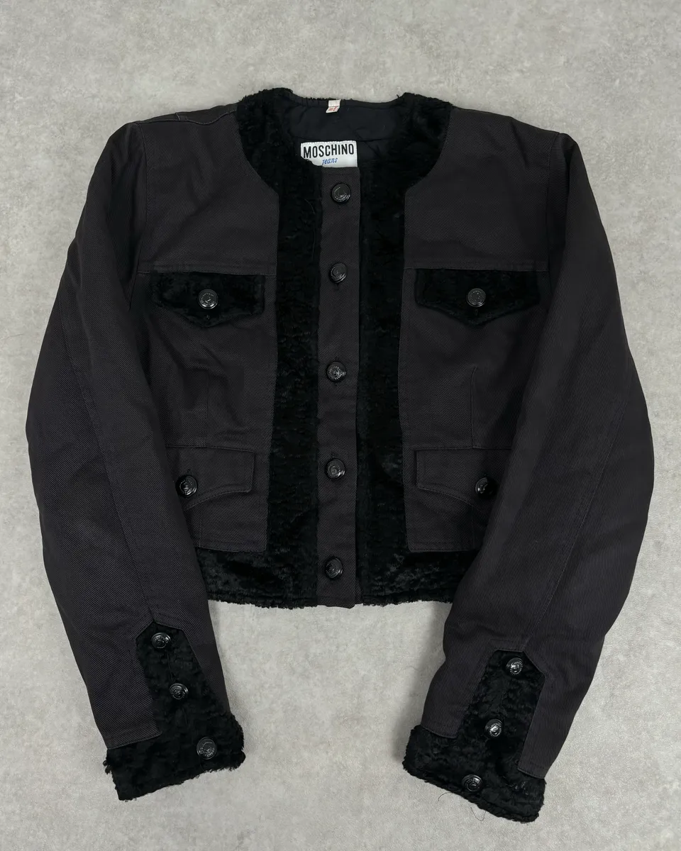 2000s Moschino Black Buttoned Light Jacket