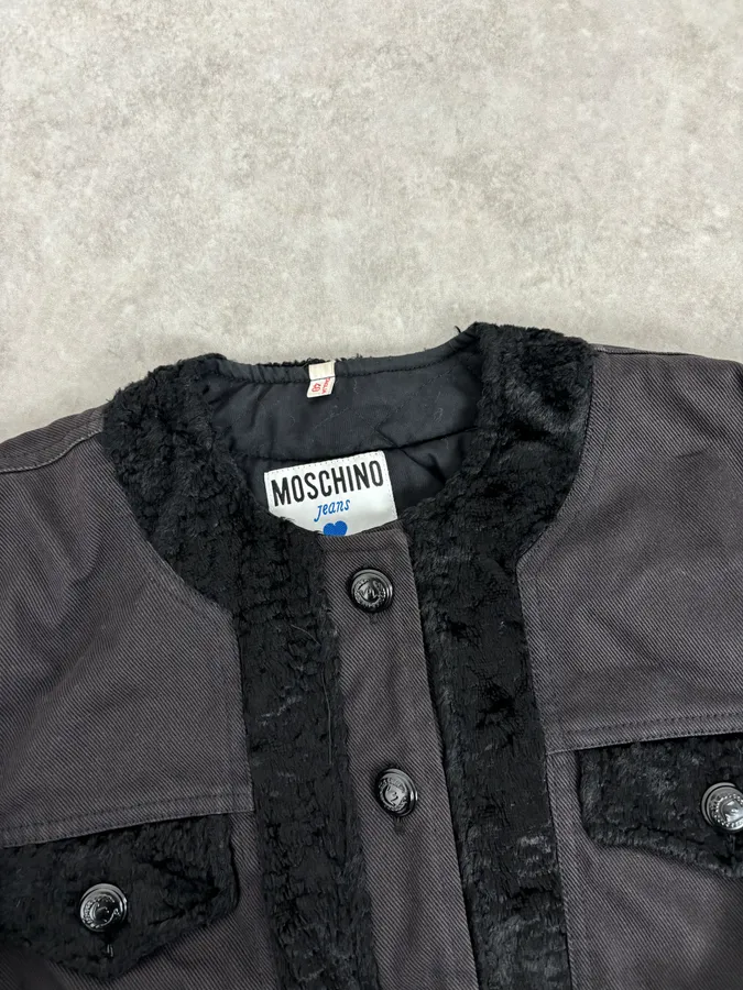 2000s Moschino Black Buttoned Light Jacket - Image 4