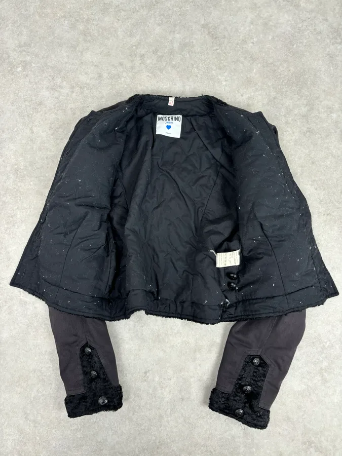 2000s Moschino Black Buttoned Light Jacket - Image 7