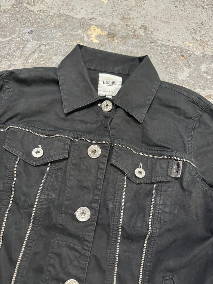 2000s Moschino Black Full Zips Avant-Garde Jacket - Image 11