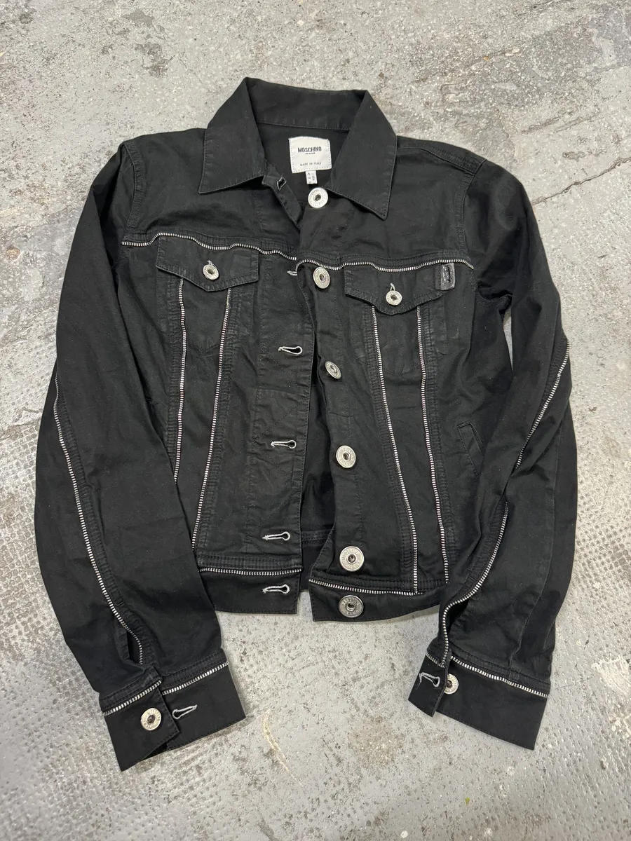 2000s Moschino Black Full Zips Avant-Garde Jacket - Image 8