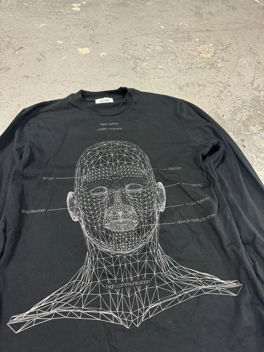 2000s Moschino Black Human Anatomy Longsleeves - Image 3