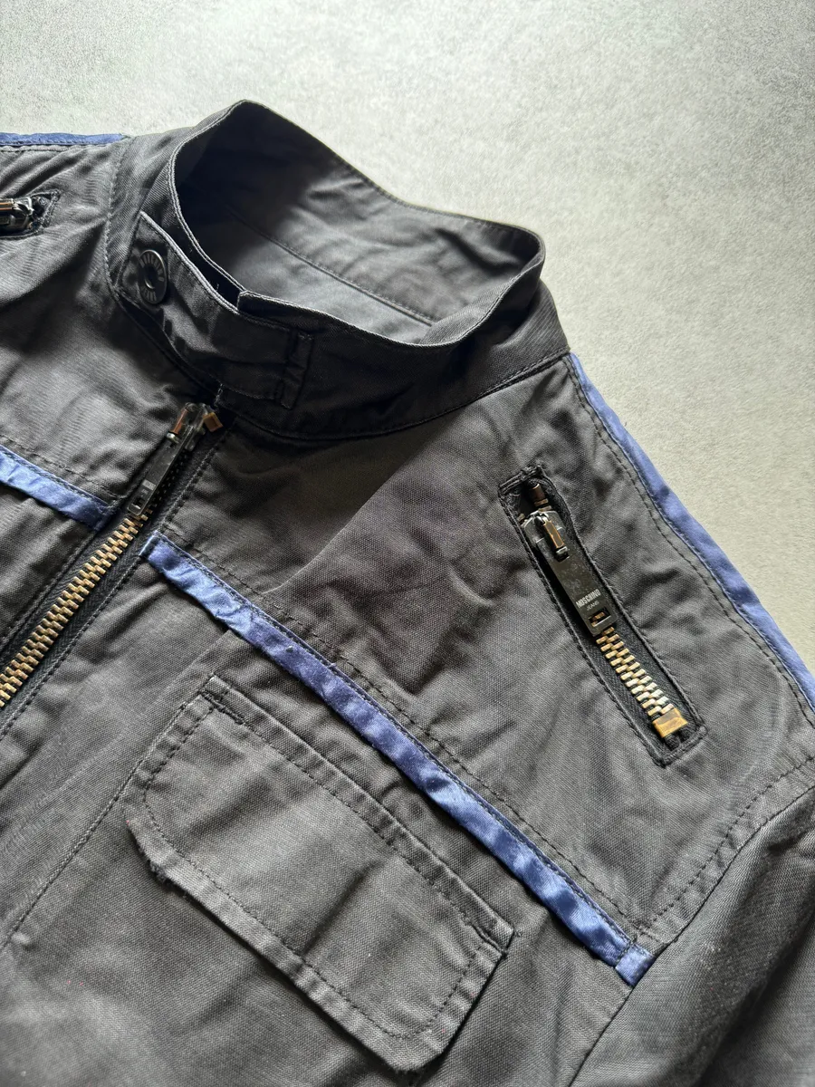 2000s Moschino Black Light Racing Utility Jacket - Image 7