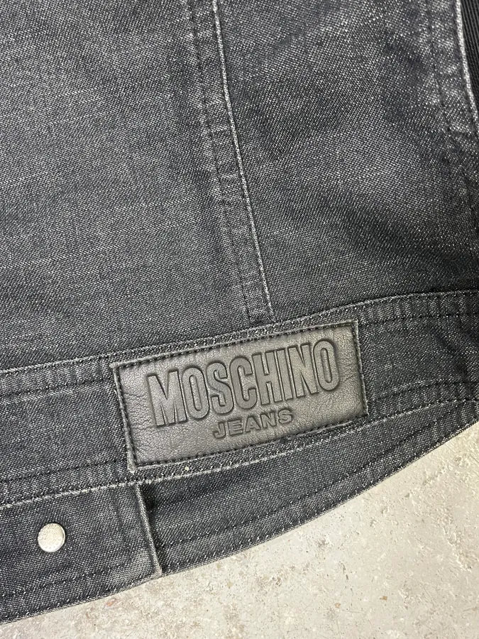 2000s Moschino Bondage Laced Brut Denim Jacket - Image 8