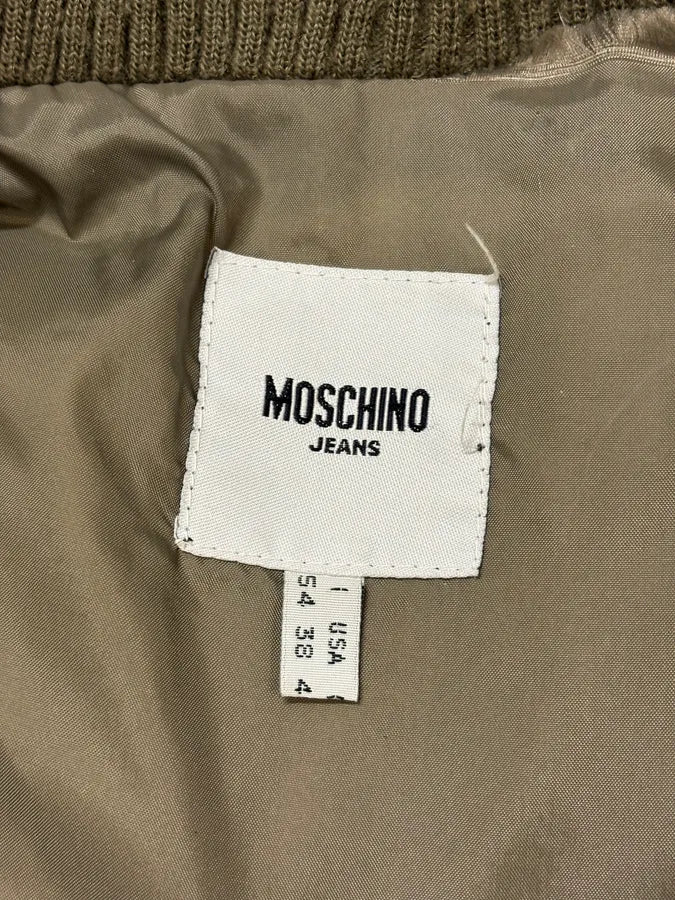 2000s Moschino Brown & Khaki Sleeveless Puffer Jacket - Image 9