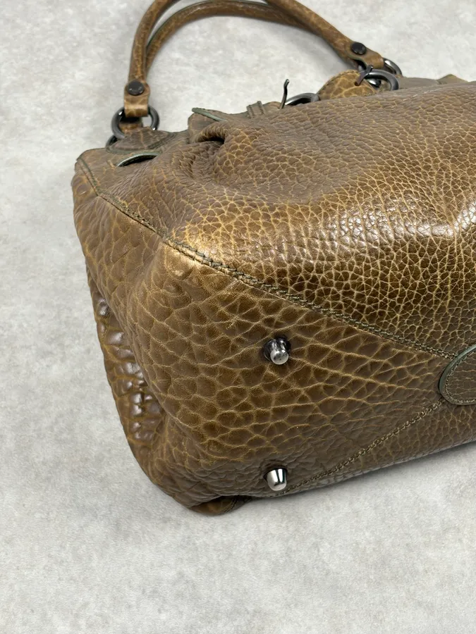 2000s Moschino Brown Leather Shoulder Bag - Image 13