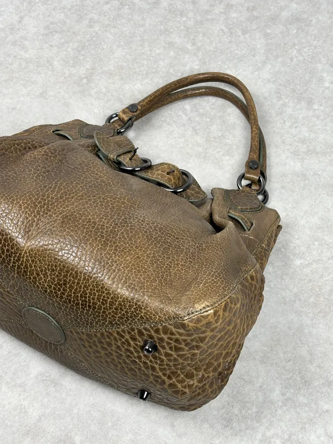 2000s Moschino Brown Leather Shoulder Bag - Image 7