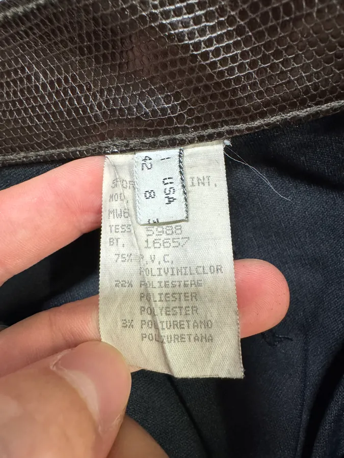 2000s Moschino Brown Snake Effect Pants - Image 10
