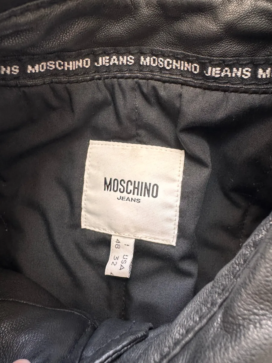 2000s Moschino Circular Zip Elevation Leather Jacket - Image 5