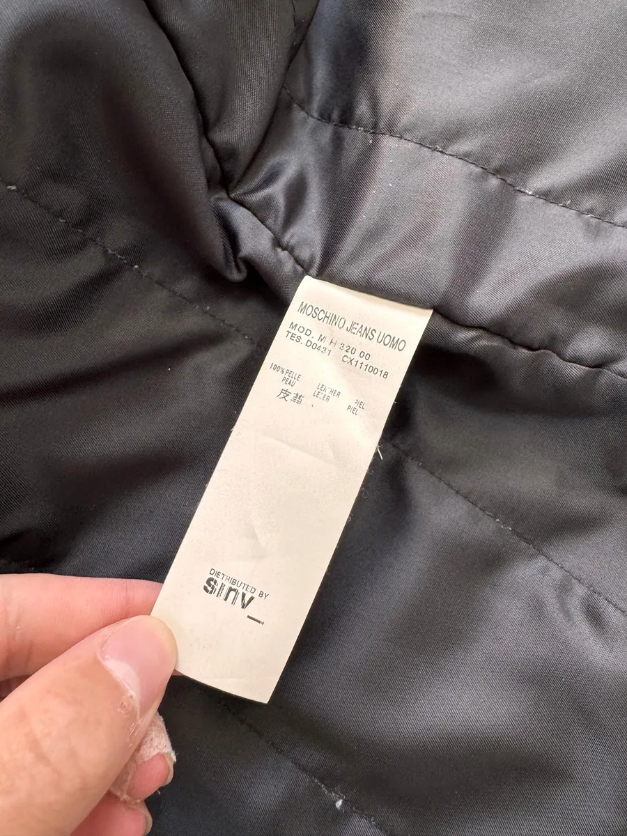 2000s Moschino Circular Zip Elevation Leather Jacket - Image 6