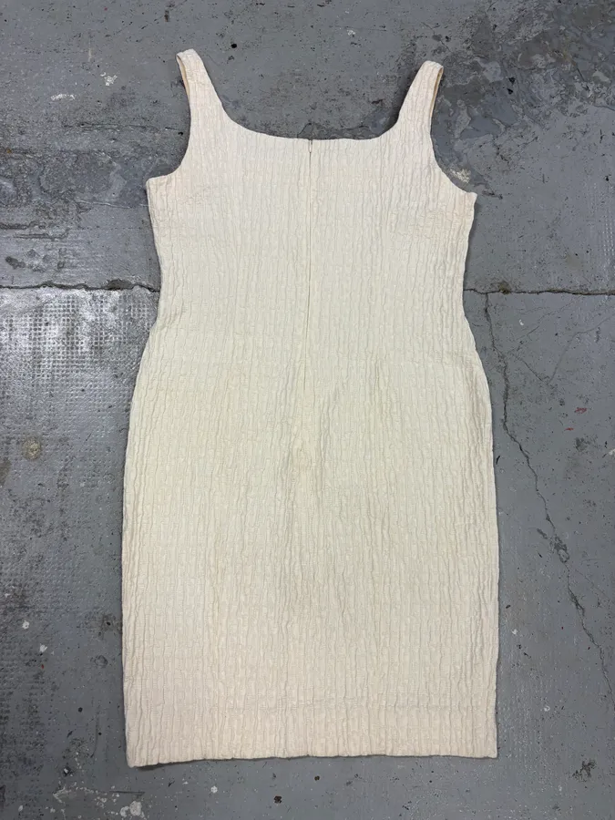 2000s Moschino Cream Beige Pleats Dress - Image 4