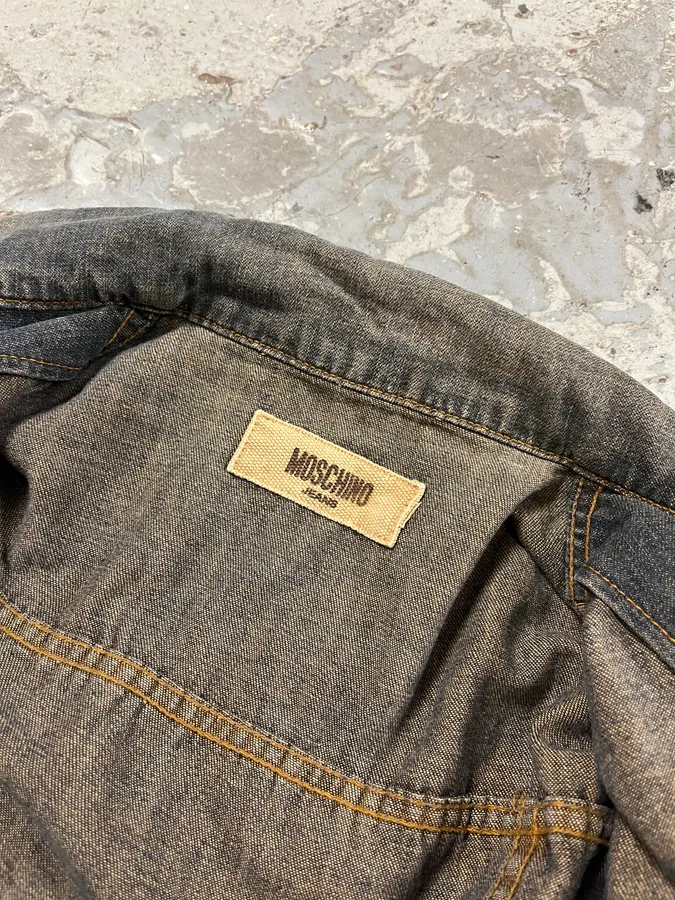 2000s Moschino Flowers Patches Faded Denim Jacket - Image 8