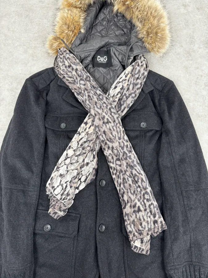 2000s Moschino Grey Rock Silk Scarf - Image 2