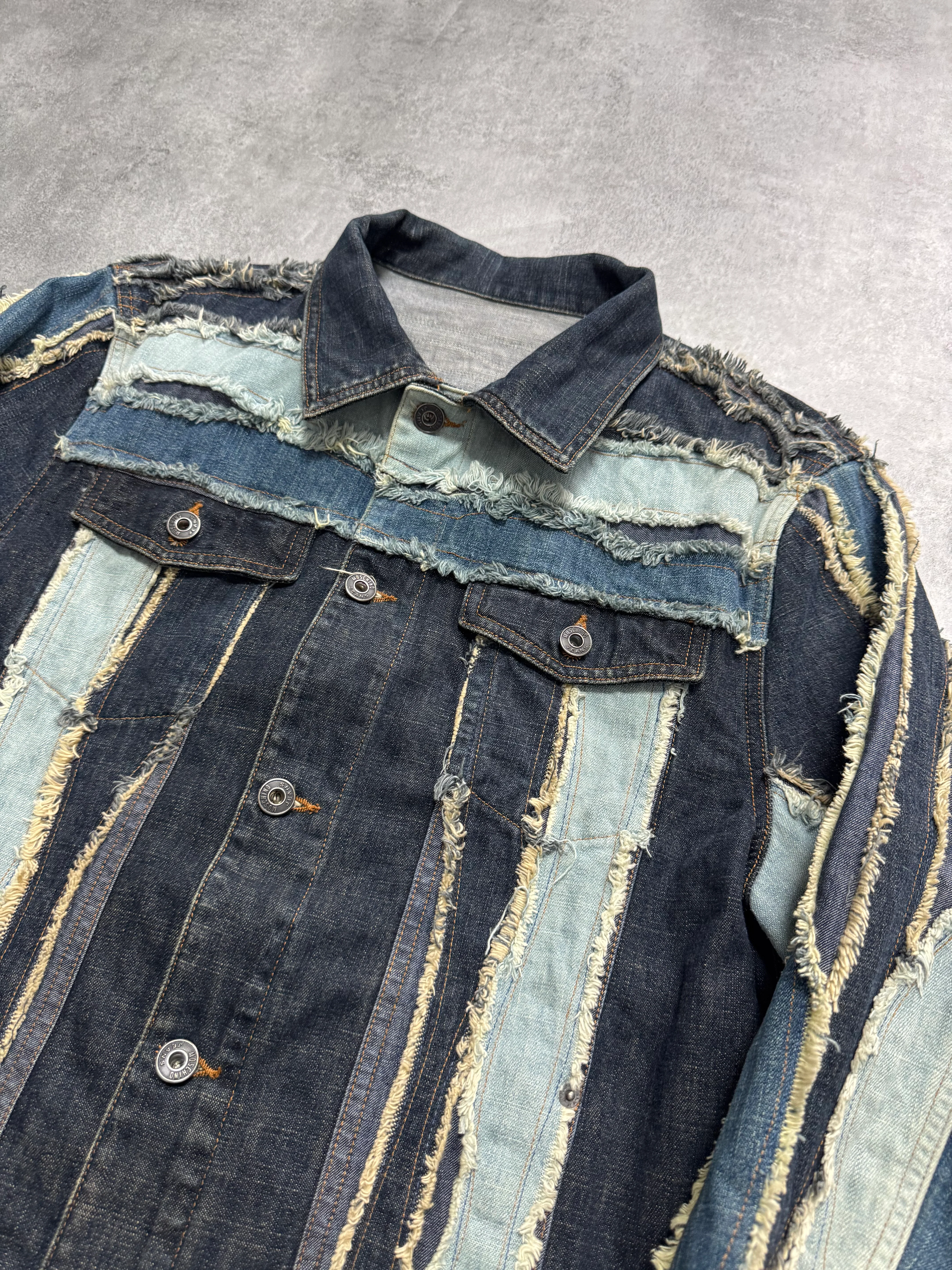 2000s Moschino Layered Faded Denim Jacket & Jeans Set - Image 5