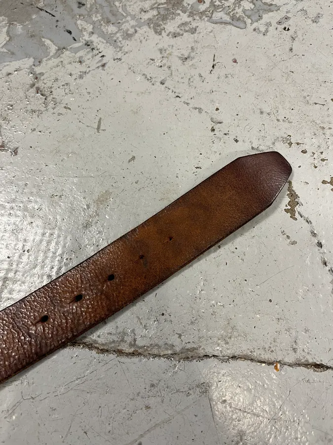 2000s Moschino Love Heart Brown Leather Belt - Image 6