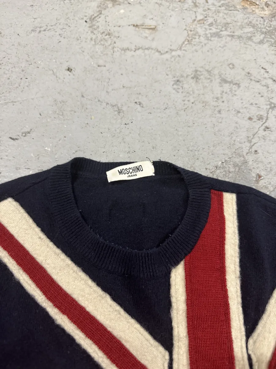 2000s Moschino Navy UK Flag Sweater - Image 6