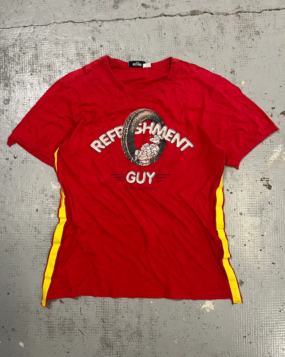 2000s Moschino Red Cozy Popeye T-Shirt