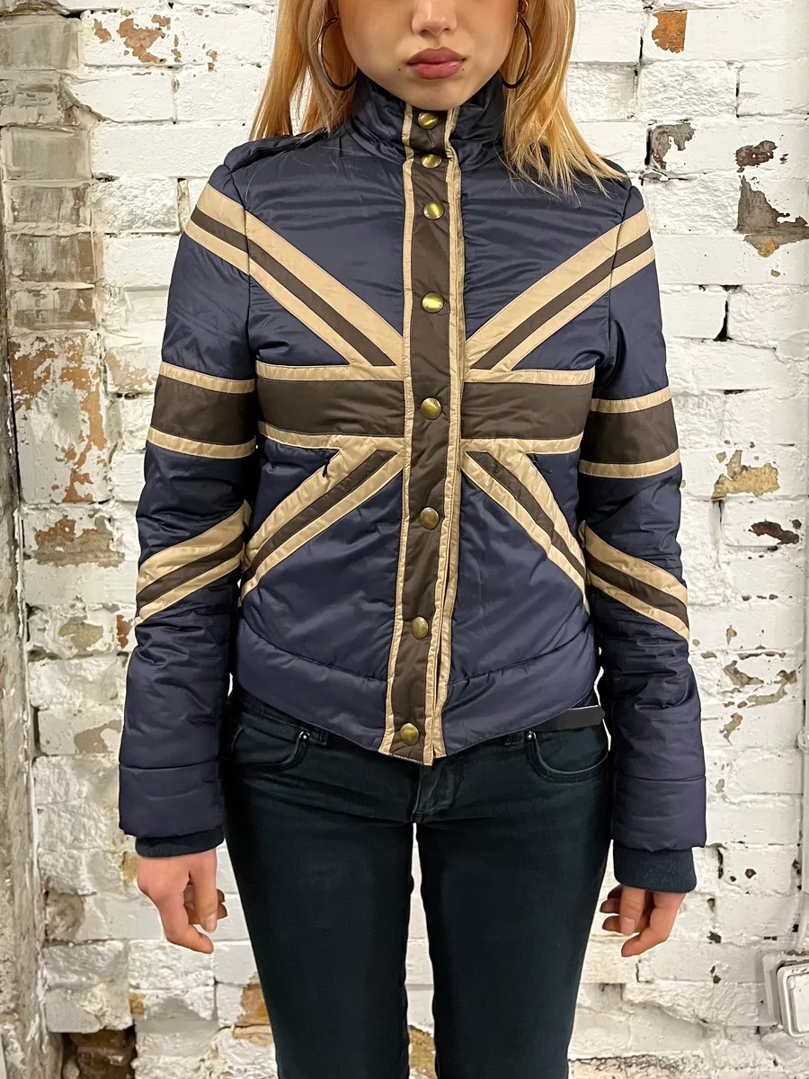 2000s Moschino UK Blue Puffer Jacket - Image 2