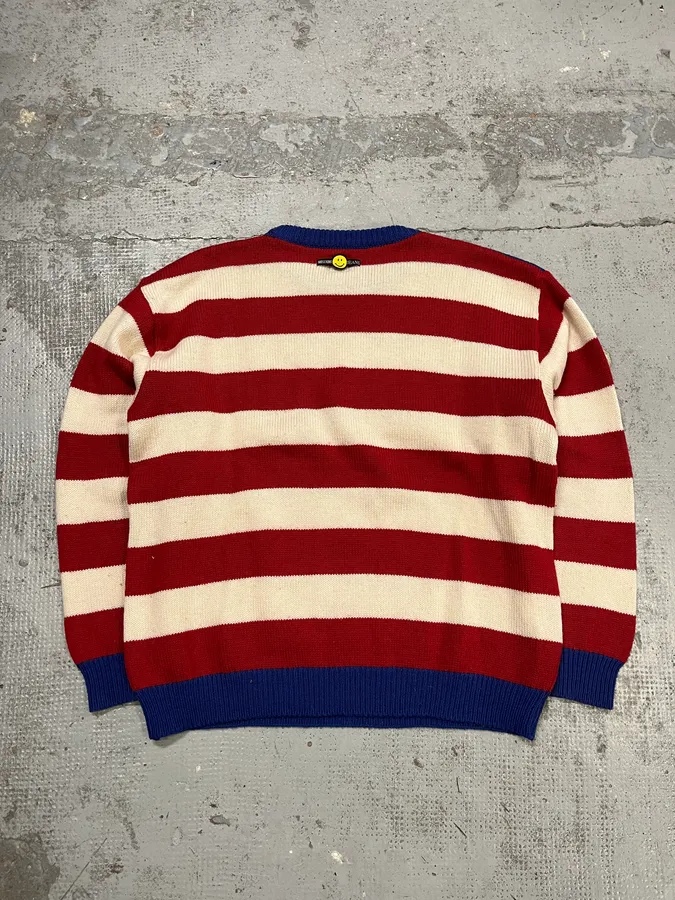 2000s Moschino USA Flag Bootleg Red White Blue Wool Sweater - Image 8
