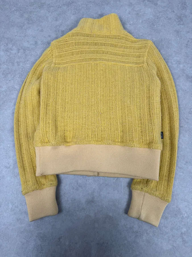 2000s Moschino Wool Yellow Buttoned Jacket - Image 3