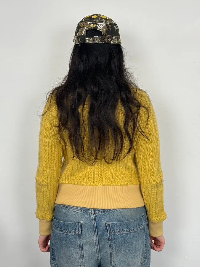 2000s Moschino Wool Yellow Buttoned Jacket - Image 4