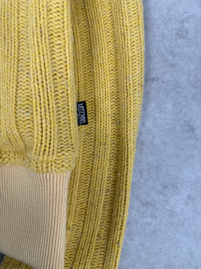 2000s Moschino Wool Yellow Buttoned Jacket - Image 6
