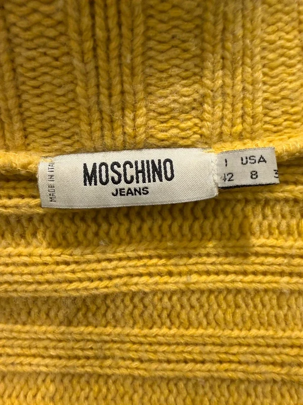 2000s Moschino Wool Yellow Buttoned Jacket - Image 7