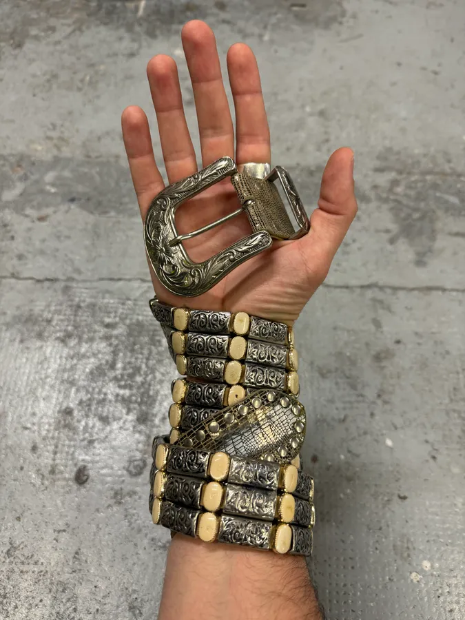 2000s Nanni Celtic Ornament Metal Belt