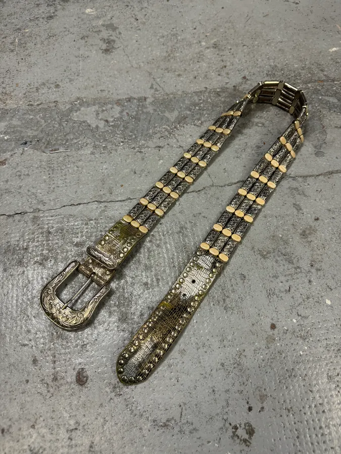 2000s Nanni Celtic Ornament Metal Belt - Image 3