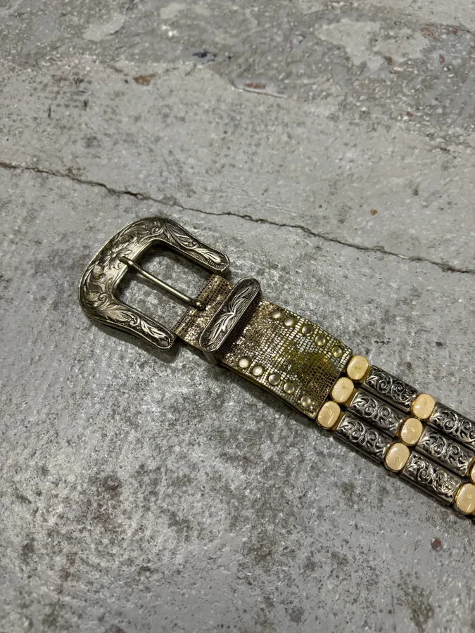 2000s Nanni Celtic Ornament Metal Belt - Image 5