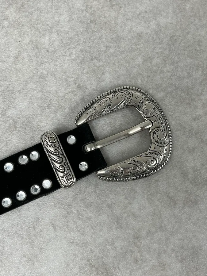 2000s Nanni Cowboy Metal Leather Belt - Image 7