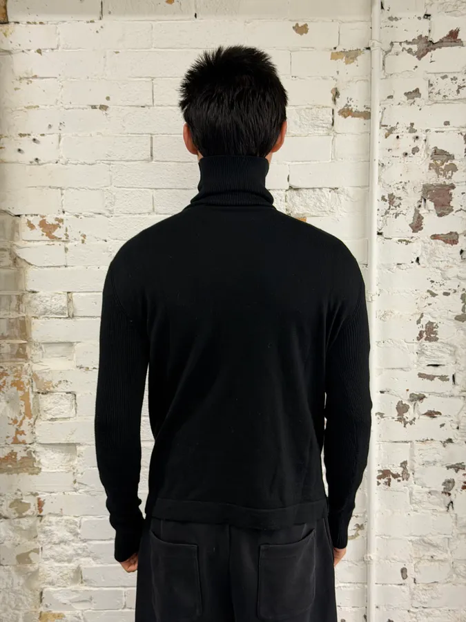 2000s Pierre Balmain Black Wool Multi Pockets Turtleneck - Image 2