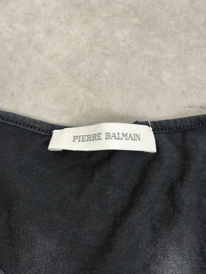 2000s Pierre Balmain Faded Brut Grey Henley Longsleeve - Image 10