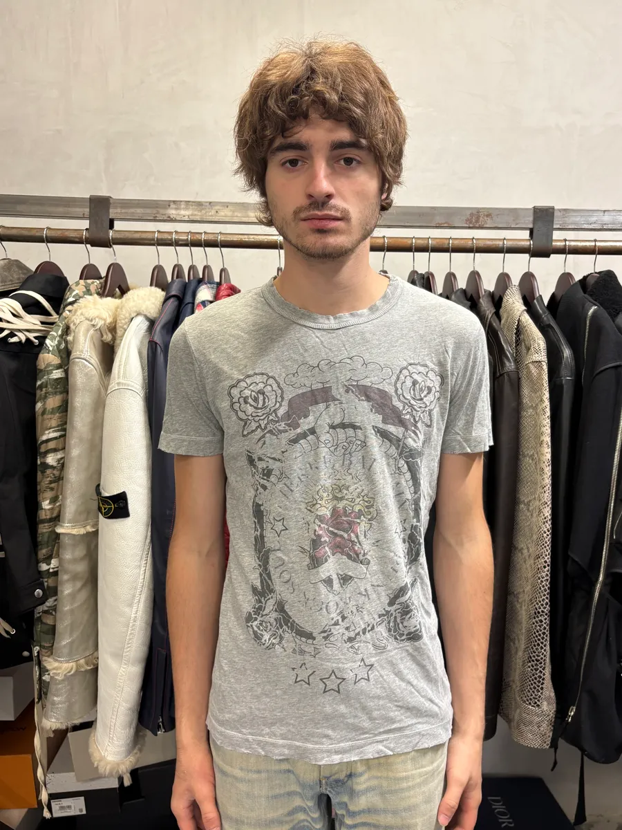 2000s Pierre Balmain Heart Grey T-Shirt - Image 2
