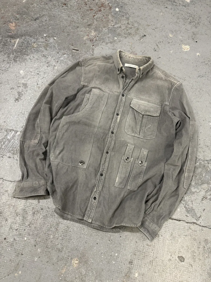 2000s Pierre Balmain Multi Pockets Utility Velvet Shirt - Image 5