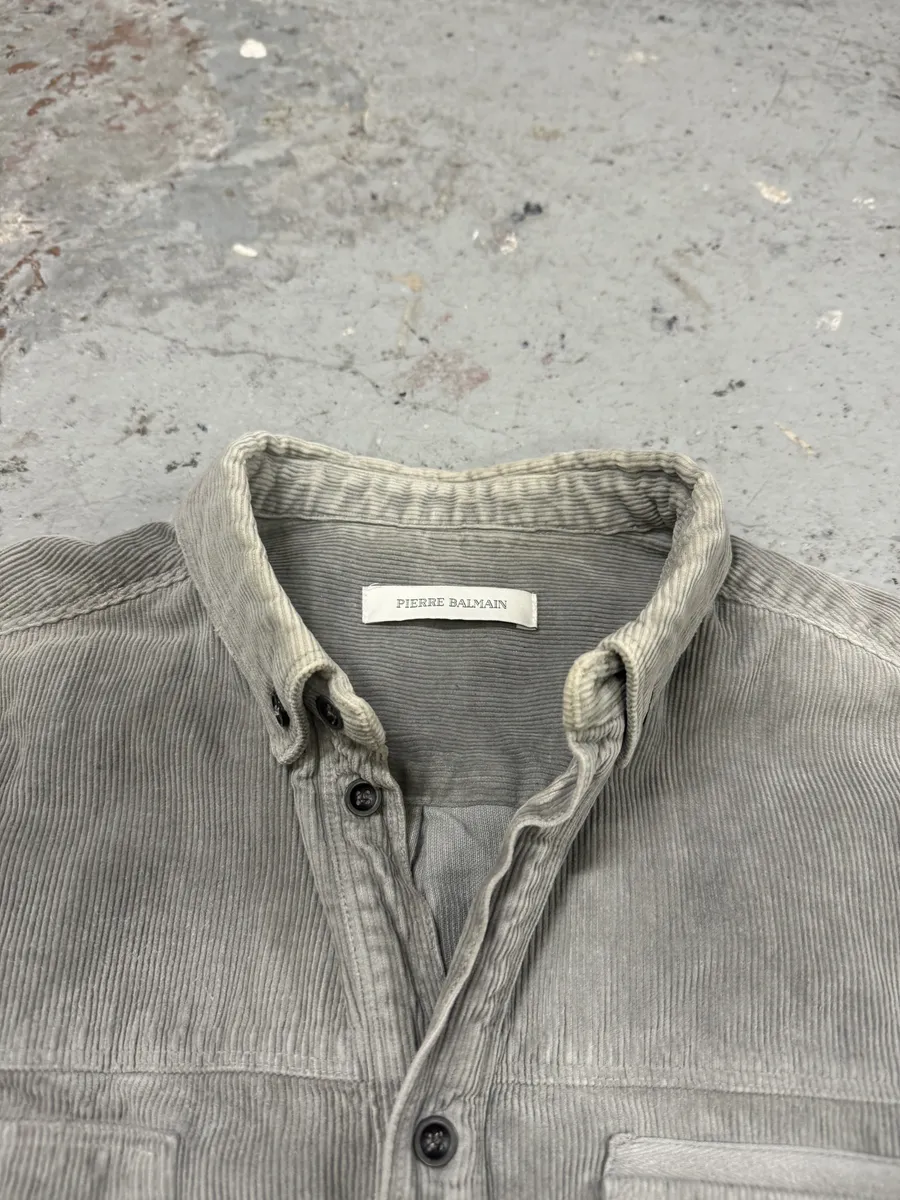 2000s Pierre Balmain Multi Pockets Utility Velvet Shirt - Image 8