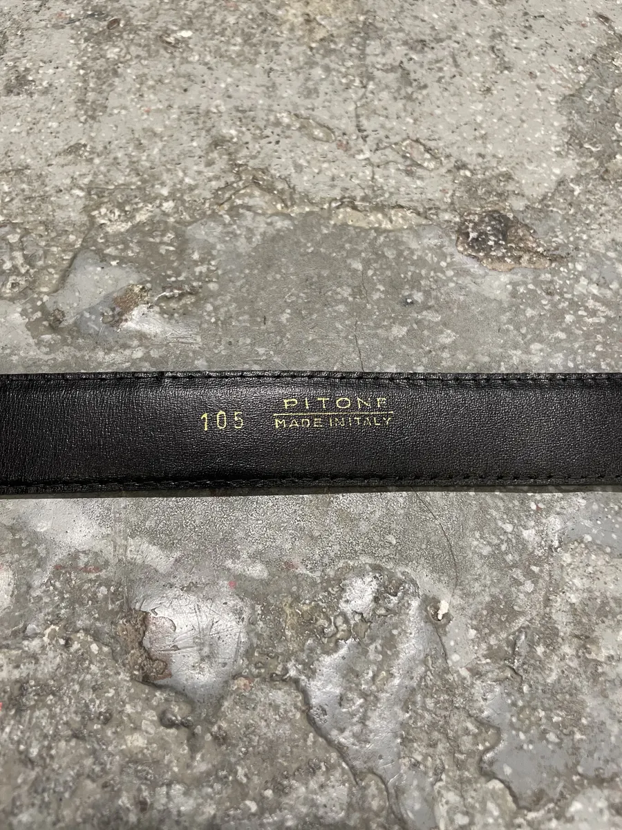 2000s Pierre Cardin Brown Python Leather Belt - Image 4