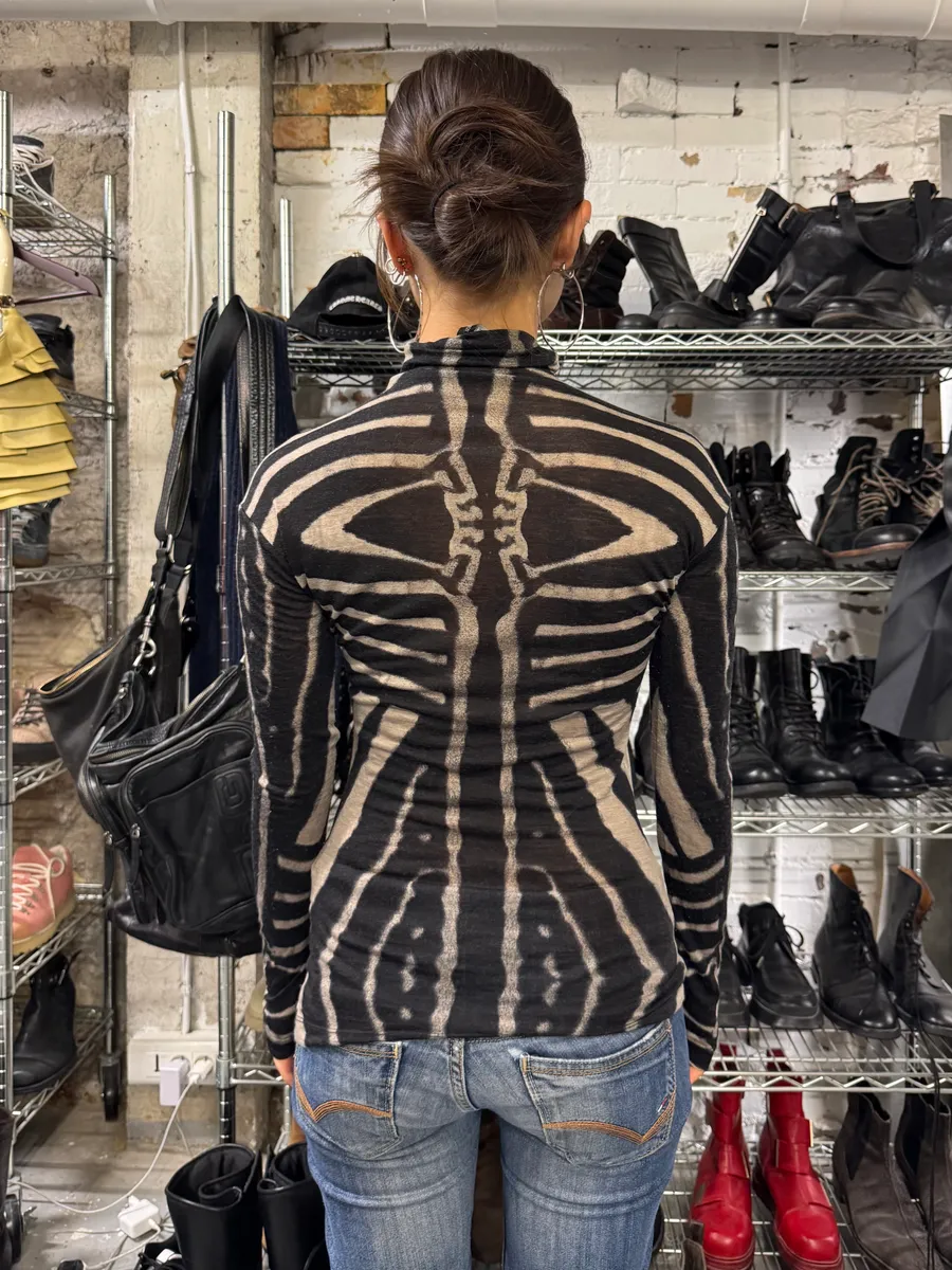 2000s Plein Sud Abstract Bones Top - Image 3