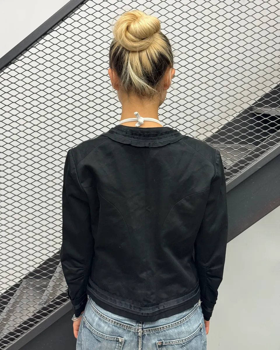 2000s Plein Sud Black Contrast Stitch Light Jacket - Image 3