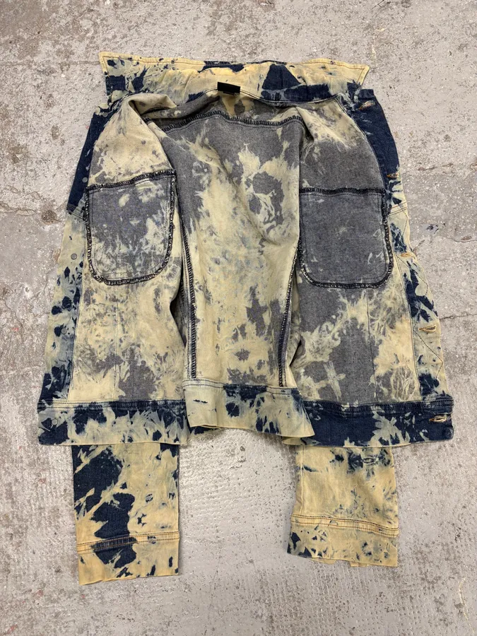2000s Plein Sud Bleached Denim Jacket - Image 3