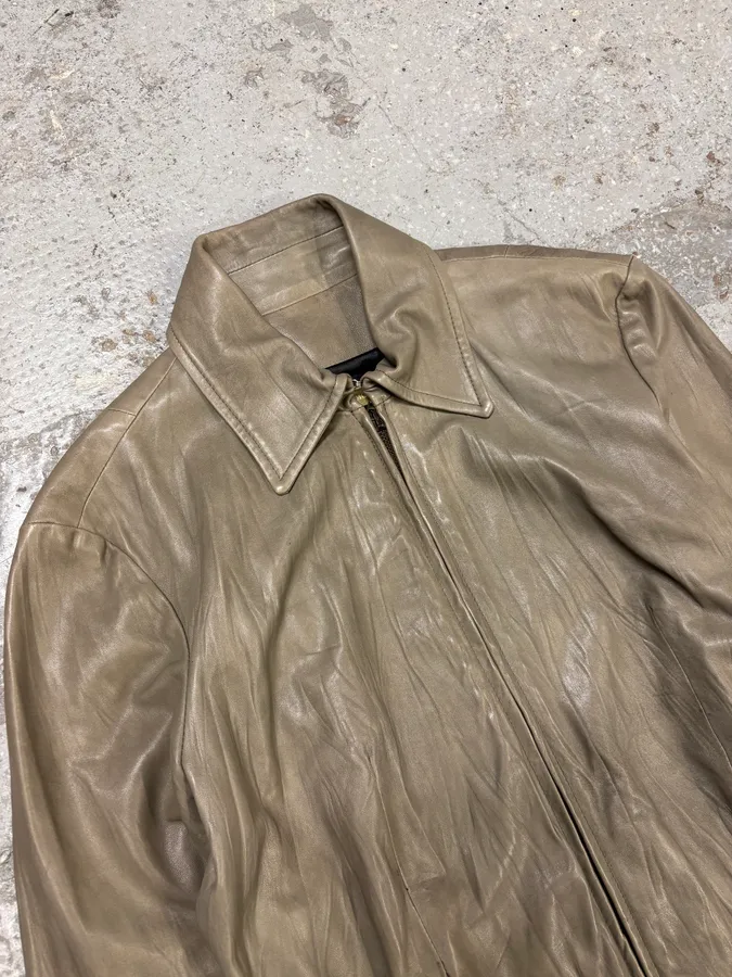 2000s Plein Sud Grey Raw Pure Leather Jacket - Image 5