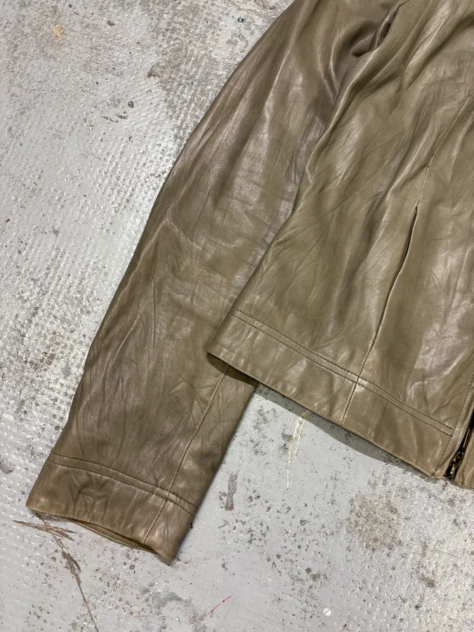 2000s Plein Sud Grey Raw Pure Leather Jacket - Image 6