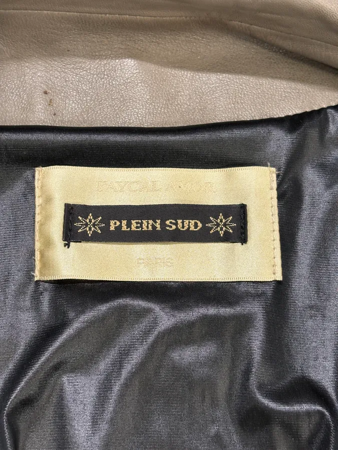 2000s Plein Sud Grey Raw Pure Leather Jacket - Image 9