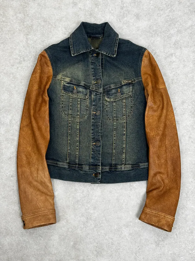 2000s Plein Sud Hybrid Denim & Leather Jacket
