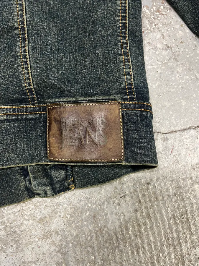 2000s Plein Sud Laced Raw Denim Jacket - Image 9