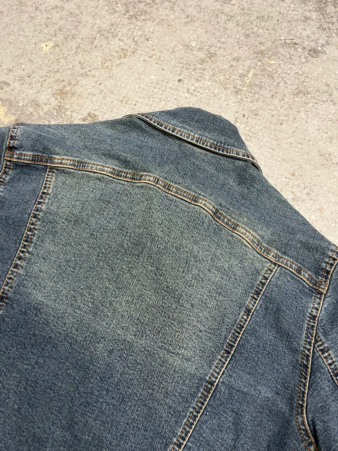 2000s Plein Sud Metal Laced Raw Denim Jacket - Image 12