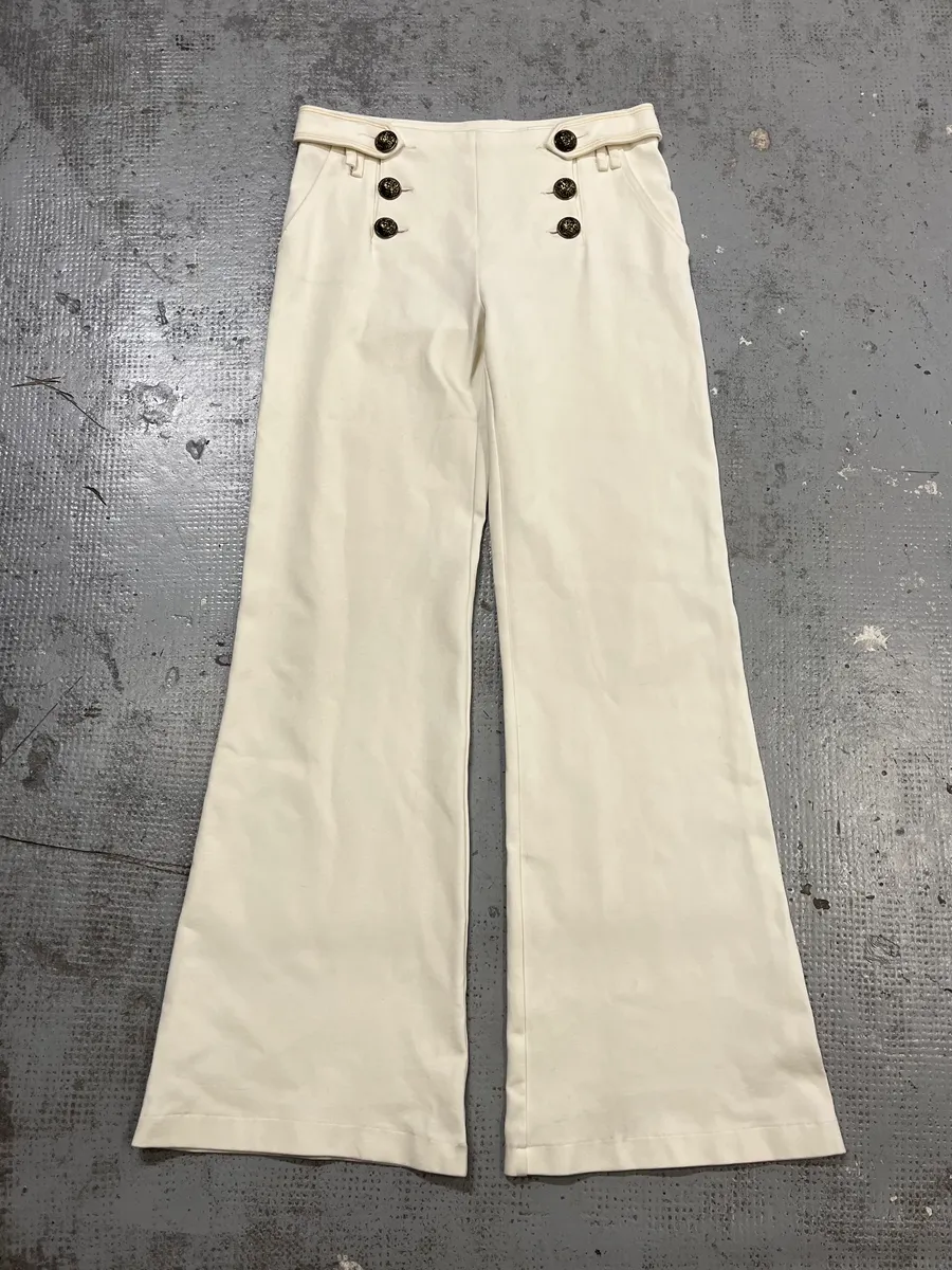 2000s Plein Sud Officer Cream Milano Double-Breasted Pants