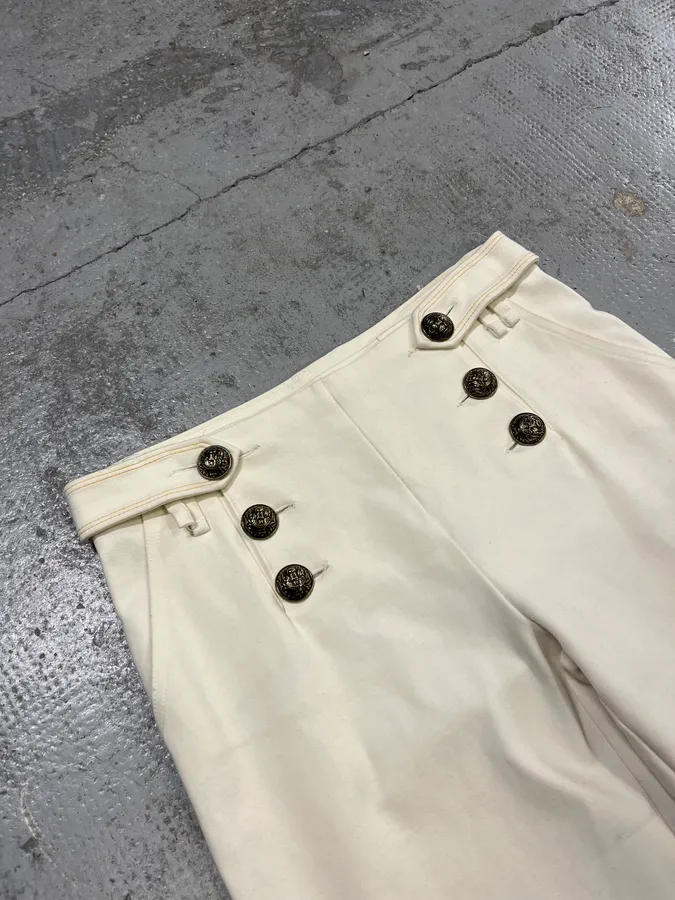 2000s Plein Sud Officer Cream Milano Double-Breasted Pants - Image 6