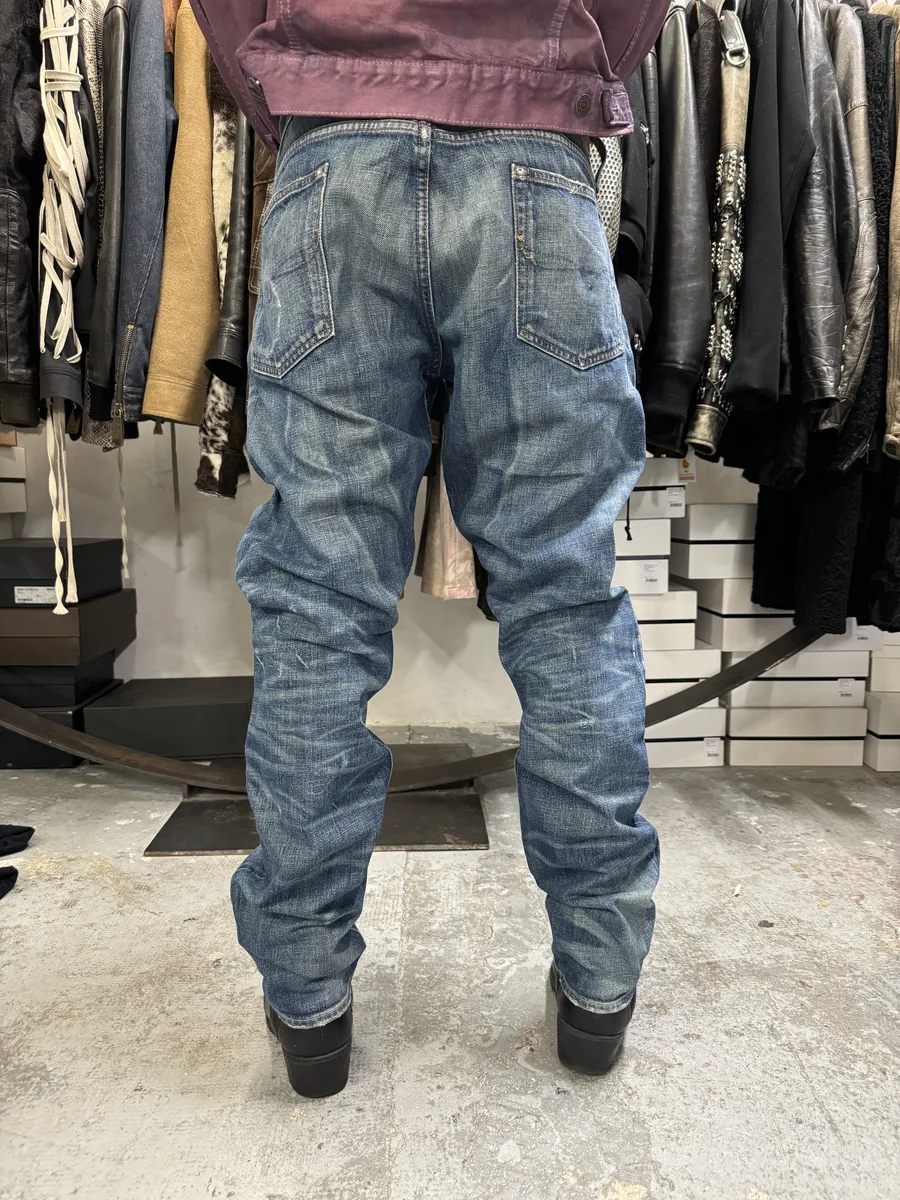 2000s Polo Ralph Lauren Blue Distressed Denim Jeans - Image 4